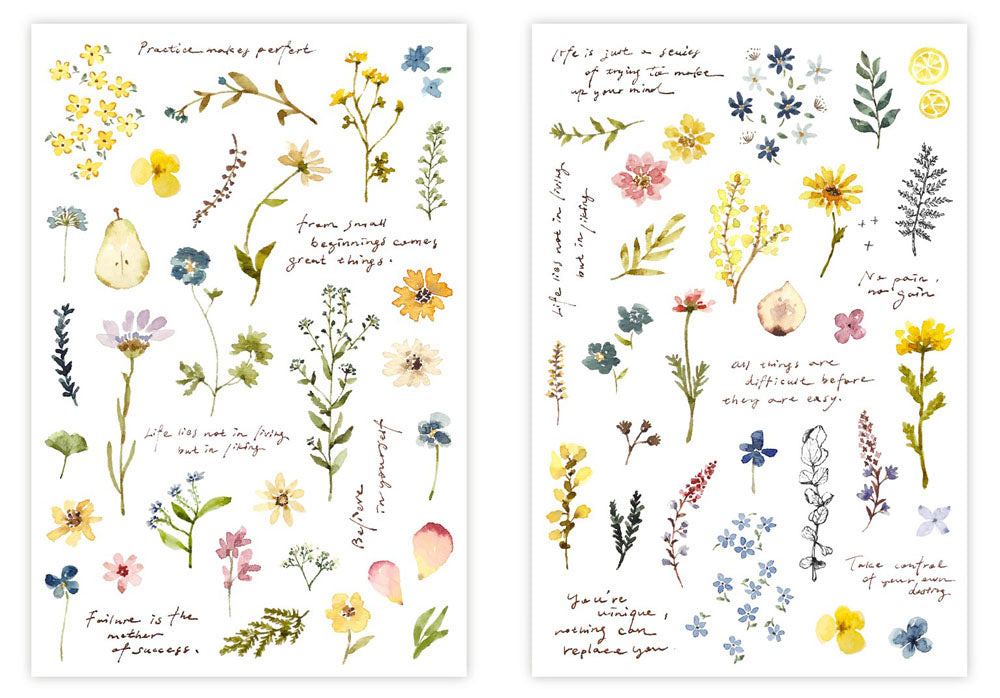 PION Transfer Sticker // Flowers and Plants (2 Sheets)