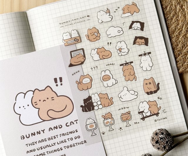 YuYing Sticker // Bunny And Cat