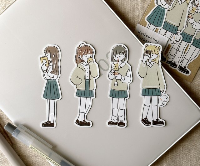 YuYing Sticker Pack // Bunny x School