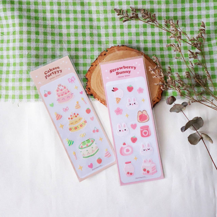 Panda Yoong Sticker Sheet // Strawberry Bunny