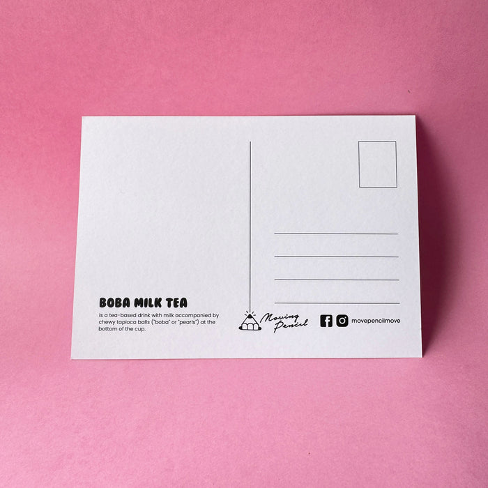 Moving Pencil Postcard // Boba Meow Tea