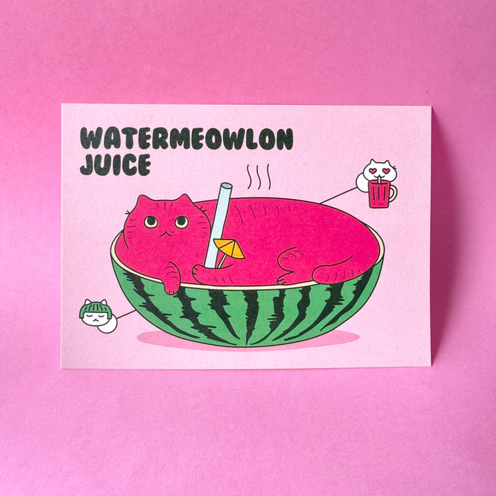 Moving Pencil Postcard // Watermeowlon Juice