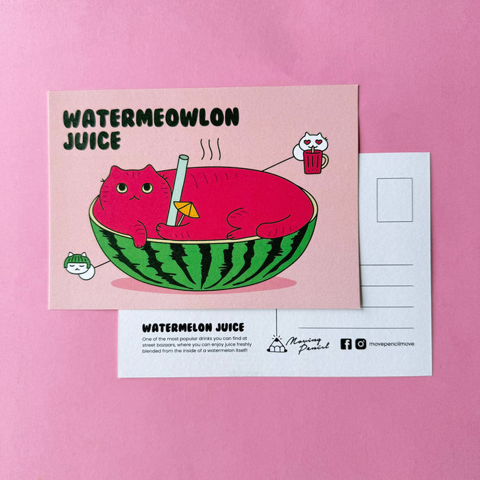 Moving Pencil Postcard // Watermeowlon Juice