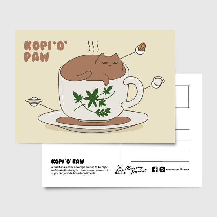 Moving Pencil Postcard // Kopi 'O' Paw