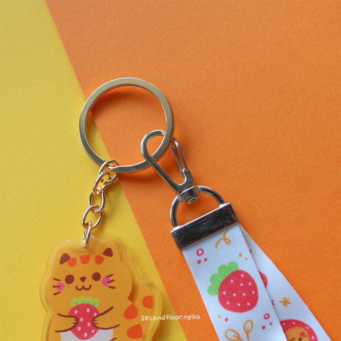 secondfloor.neko Wristlet Keychain // Strawberry Cats
