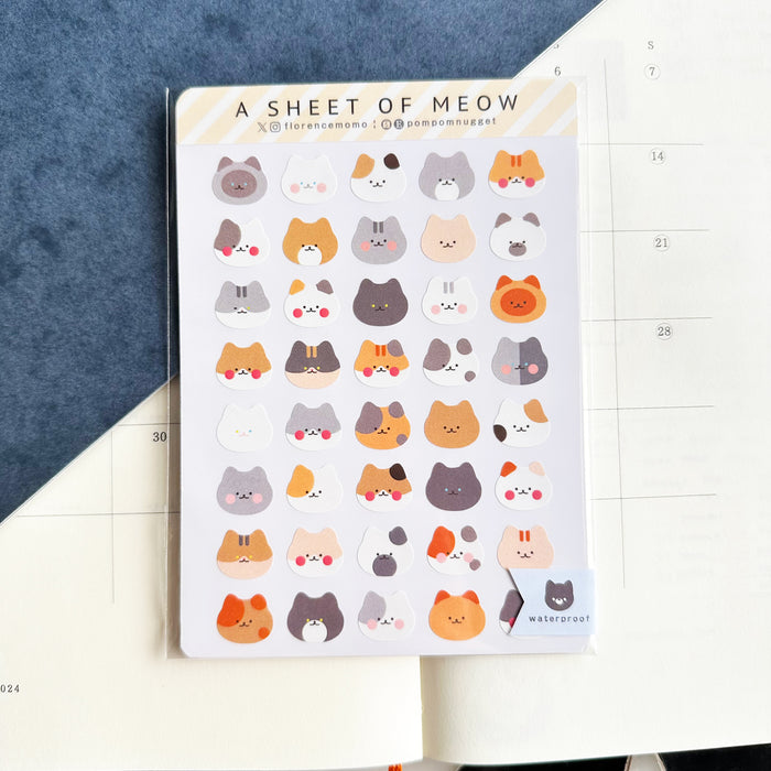 Florence Momo Sticker Sheet // A Sheet of Meow