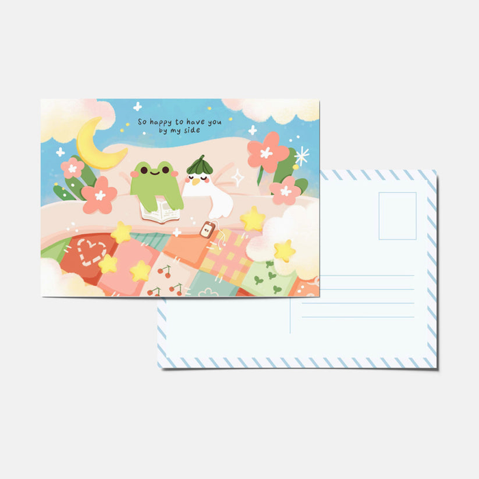 Panda Yoong Postcard // Frog & Ducky Bed Time