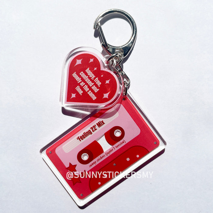 Sunny Stickers MY Cassette Keychain // Red