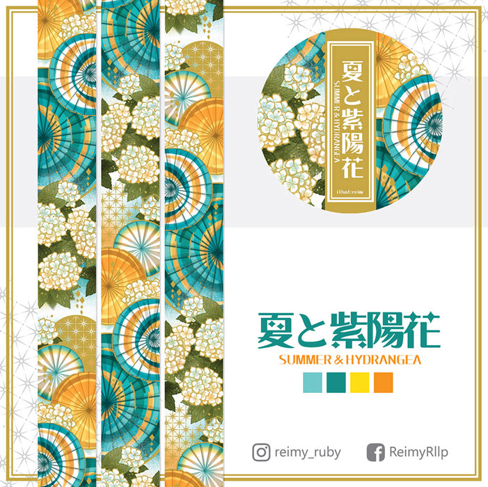 Reimy Washi Tape // Summer & Hydrangea (Gold Foil)