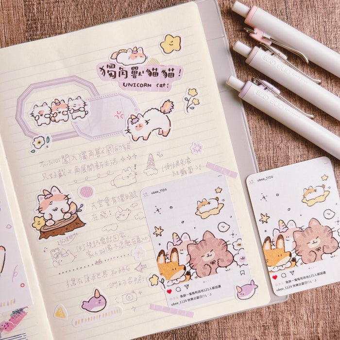 魚餅一隻熊 UBEE Sticker // Unicorn Cat