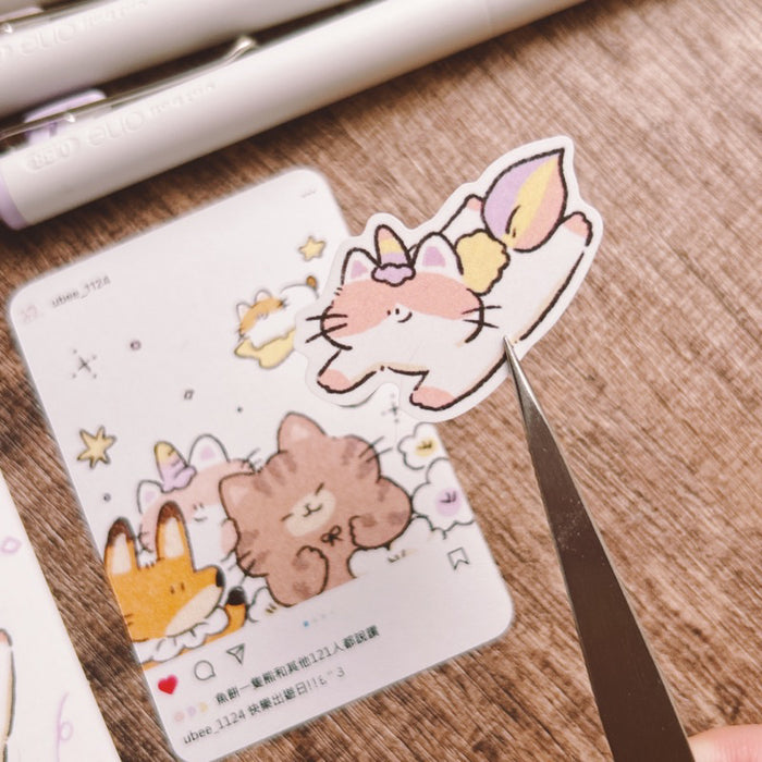 魚餅一隻熊 UBEE Sticker // Unicorn Cat