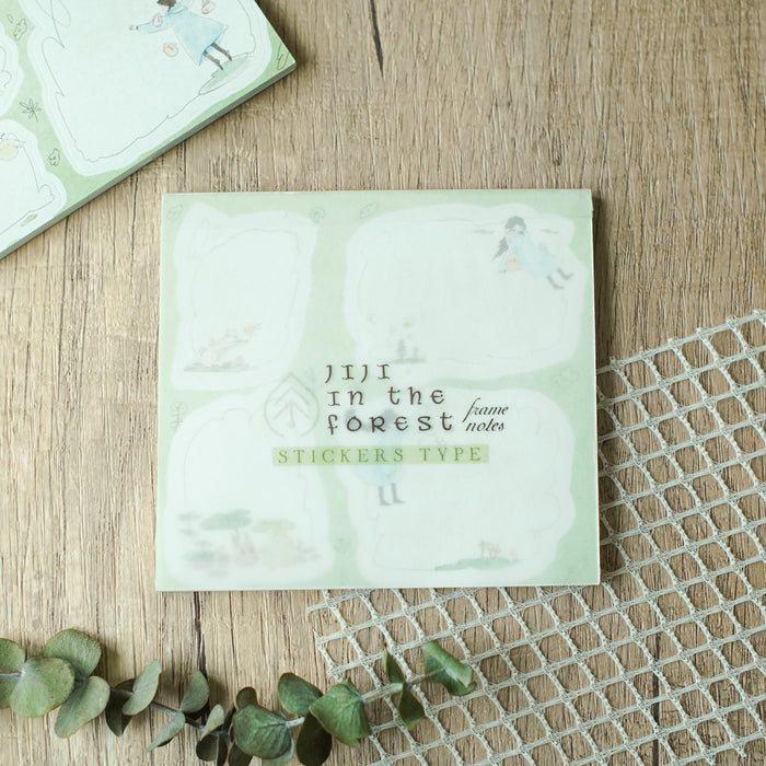 teayou Die-Cut Frame Stickers Notepad // Jiji in the Forest