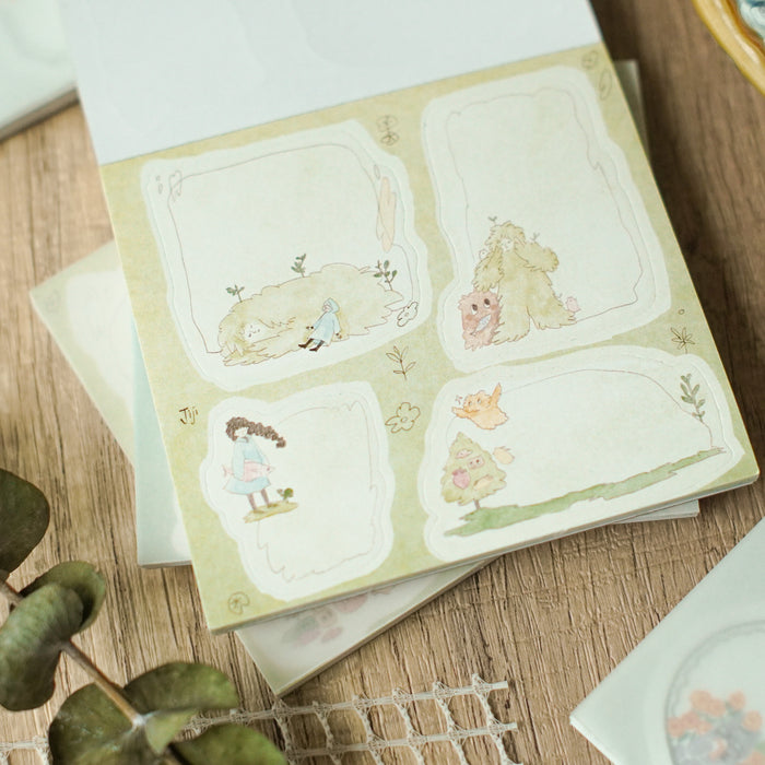 teayou Die-Cut Frame Stickers Notepad // Jiji in the Forest