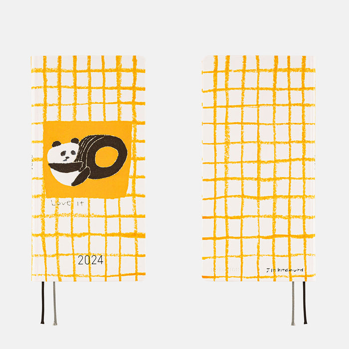 2024 Hobonichi Weeks Hardcover Planner // Jin Kitamura: Love it (Panda) Yellow Plaid