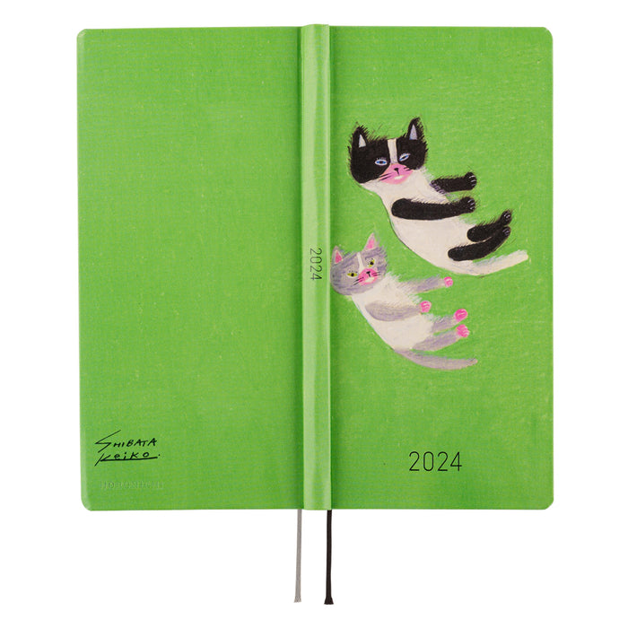 2024 (Spring) Hobonichi Weeks Hardcover Planner // Keiko Shibata: Fluffy Floating Kittens