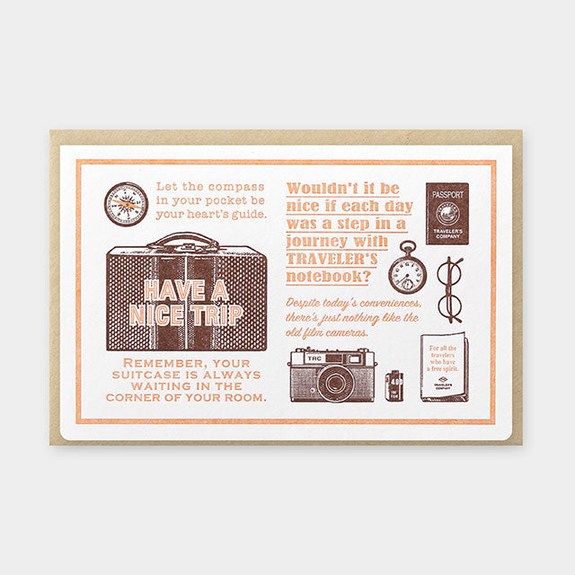 TRAVELER'S COMPANY Travel Tools Collection: Letterpress Card (Brown)