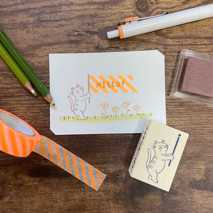 Beverly Rubber Stamp for Masking Tape // Cat