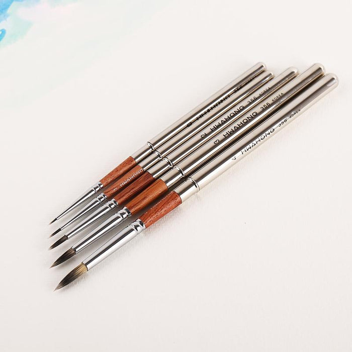 HWAHONG #356 Synthetic Watercolor TRAVEL Brush // Round