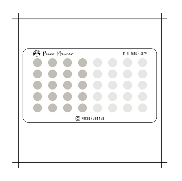 Pocoo Planner Shape CARD Size Sticker // Mini Dots