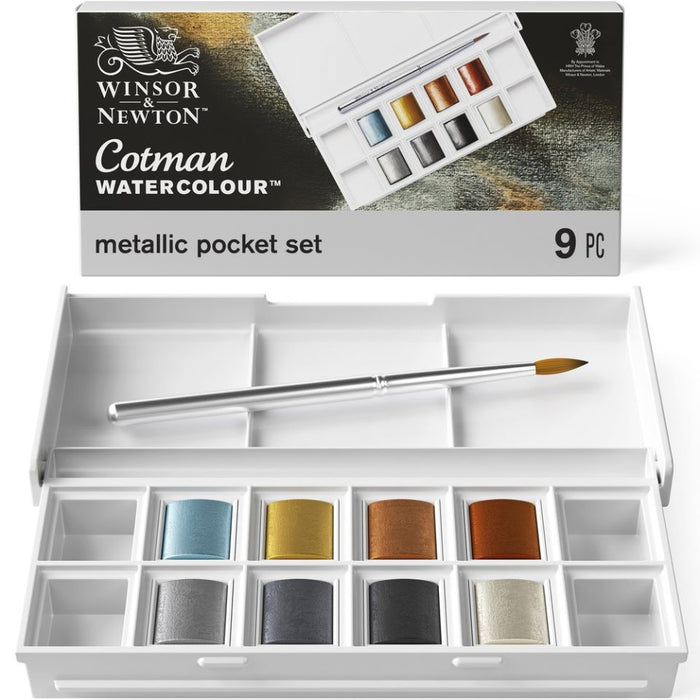 Winsor & Newton Cotman Watercolor Metallic Pocket Set