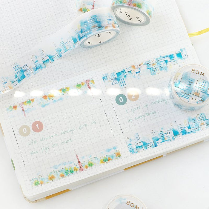 BGM Foiled Masking Tape | Watercolor Town