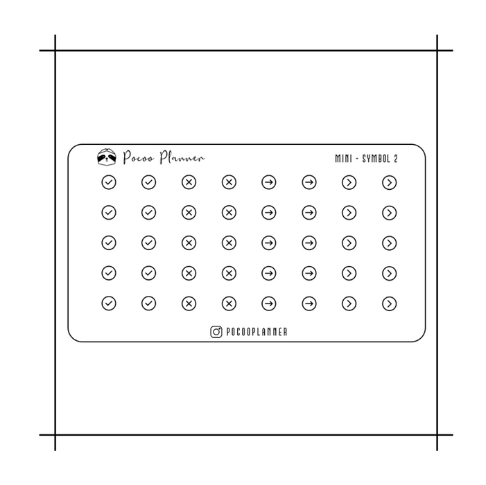 Pocoo Planner Monochrome CARD Size Sticker // Icon (2/3)
