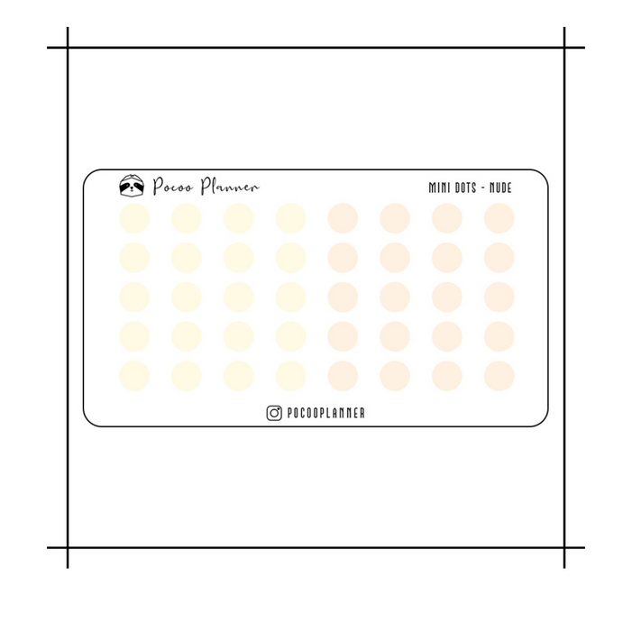 Pocoo Planner Shape CARD Size Sticker // Mini Dots