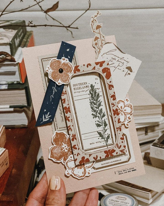 Meow Illustration Letterpress Memo Pad //  Floral