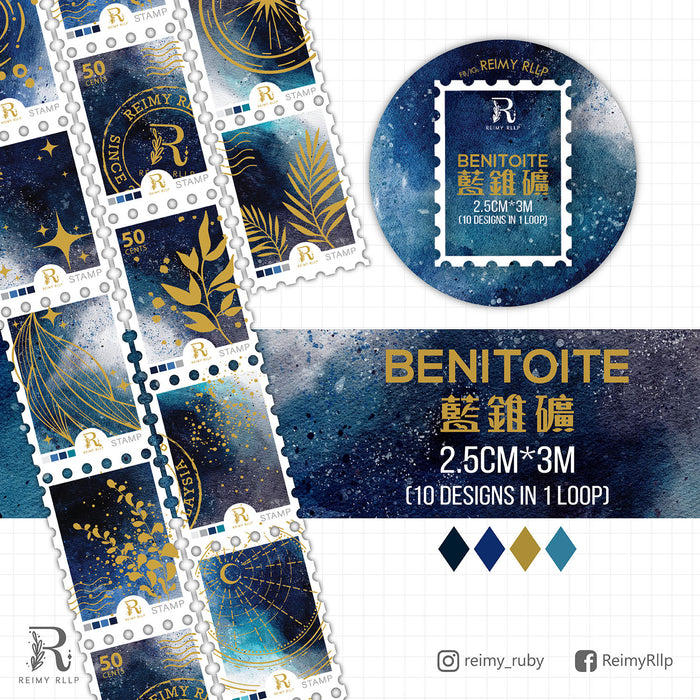 Reimy Gold Foil Stamp Washi Tape // Benitoite