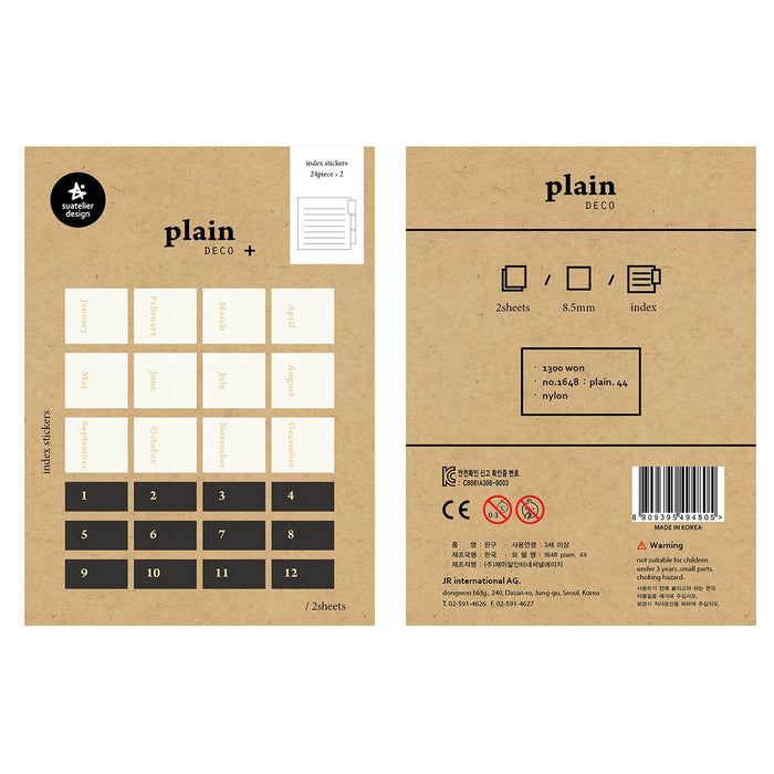 Suatelier Plain 44 Index Sticker Sheet