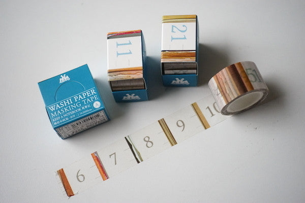 [CLEARANCE] KEEP A NOTEBOOK Washi Paper Masking Tape // Wooden Numbers
