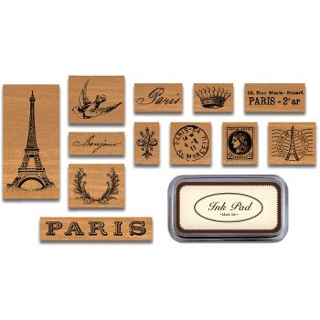 [CLEARANCE] Cavallini Paris Rubber Stamp Set