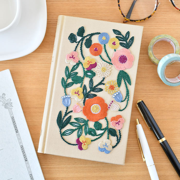 MIDORI 5 Years Journal // Embroidery Flower (Beige) — Stickerrific