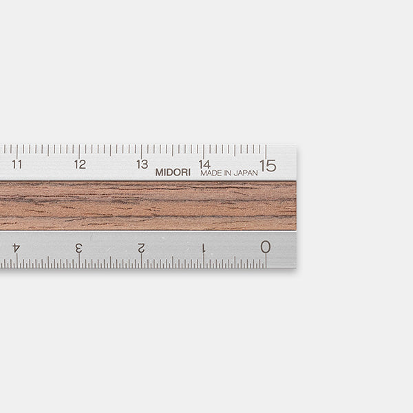 Aluminium Wooden Ruler 15cm / Dark Brown