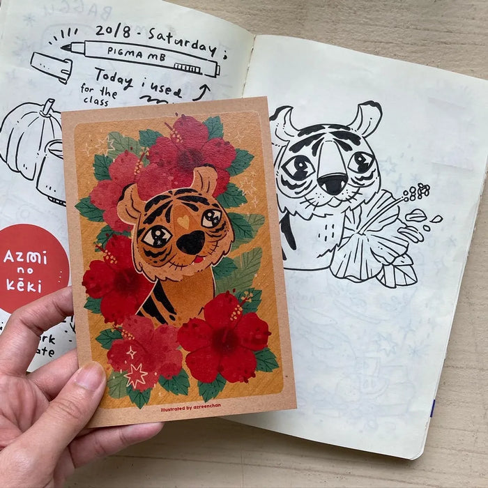 azreenChan Postcard Pack: Harimau (2 pieces)