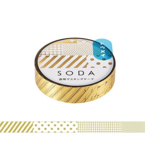 SODA Clear Masking Tape // gold mix pattern