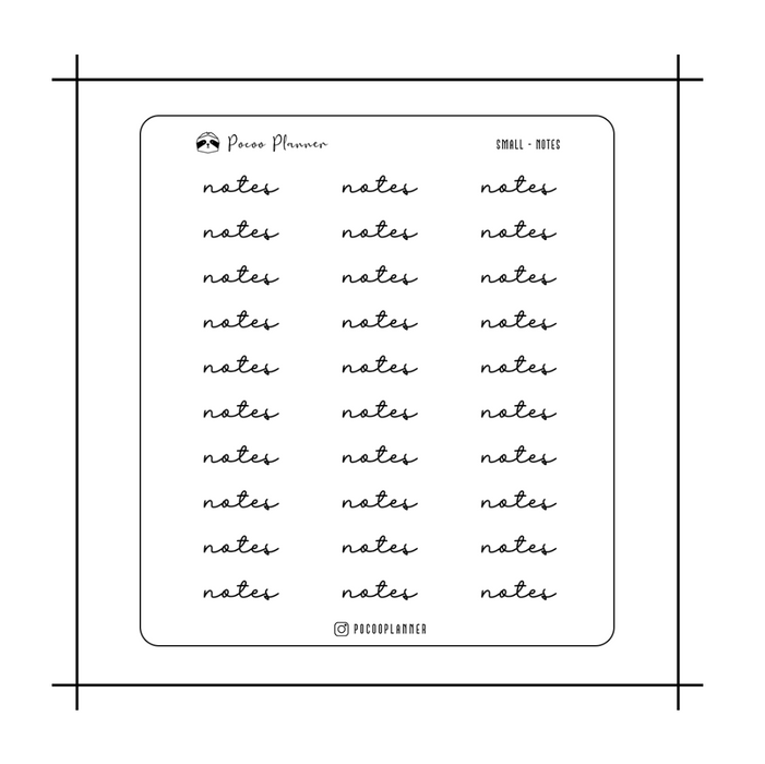 Pocoo Planner Monochrome Sticker // Titles