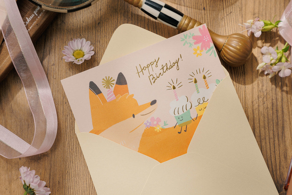 Wwiinngg Greeting Card // Fox Birthday