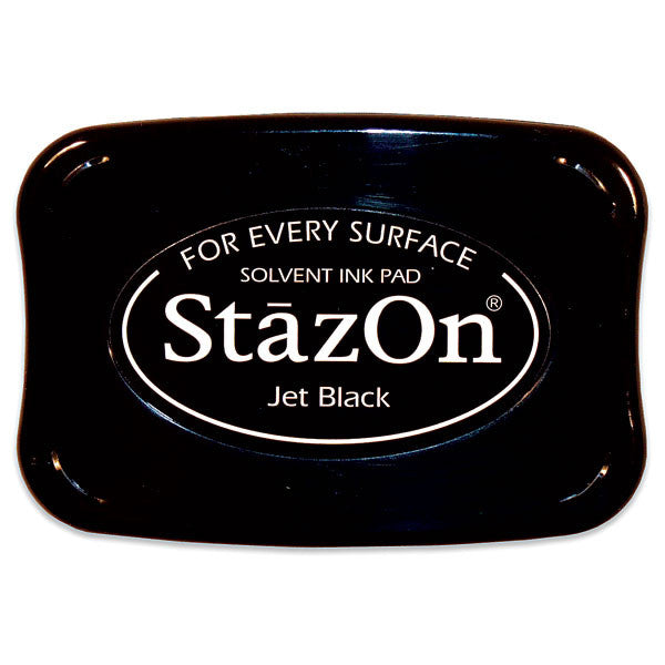 StazOn Large Pigment Ink Pad | Jet Black (Waterproof)