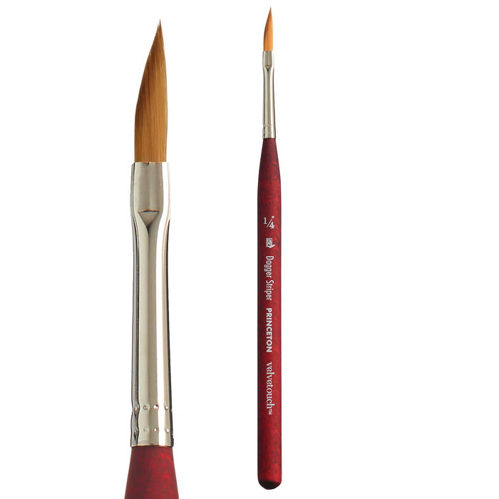 Princeton 3950 Velvetouch MINI Synthetic Sable Brush // Dagger Striper