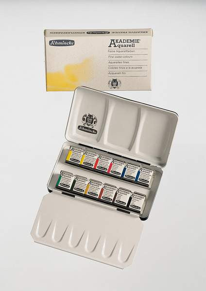 SCHMINCKE AKADEMIE® Aquarell Compact metal box with 12 half pans