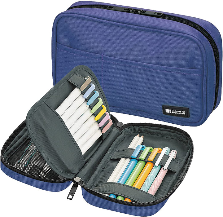 Lihit Lab double Pen Case Pencil L Blue Book Spread style type from Japan
