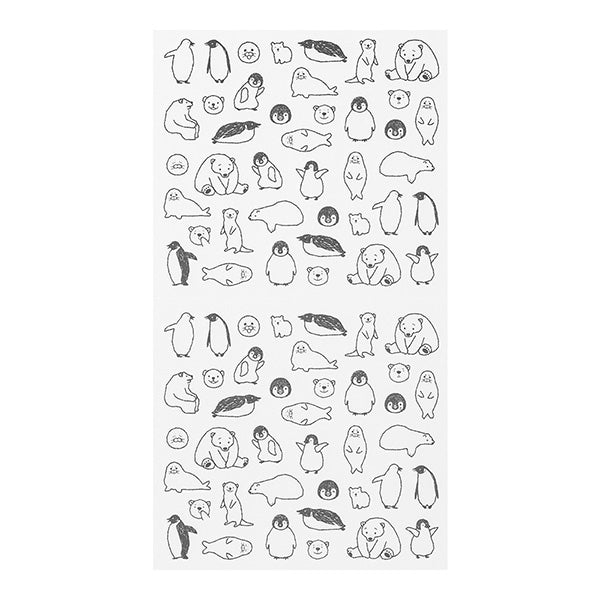 Midori Planner Sticker / Monochrome Sea Animal