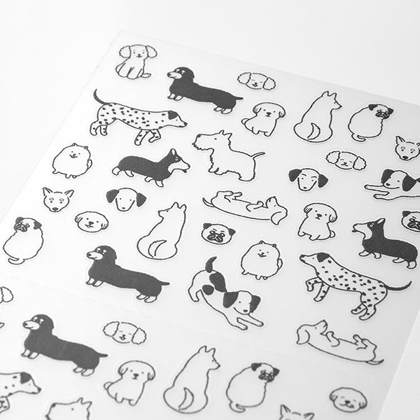 Midori Planner Sticker / Monochrome Dog