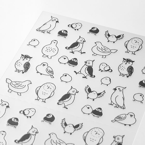 Midori Planner Sticker / Monochrome Birds