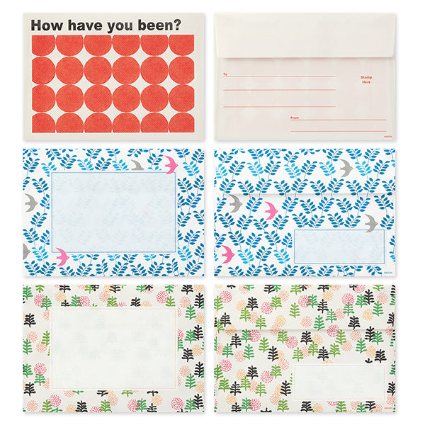 Midori Pattern Letter & Envelope Set // Red