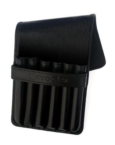 Escoda Black Leather Case for 6 Travel Brushes