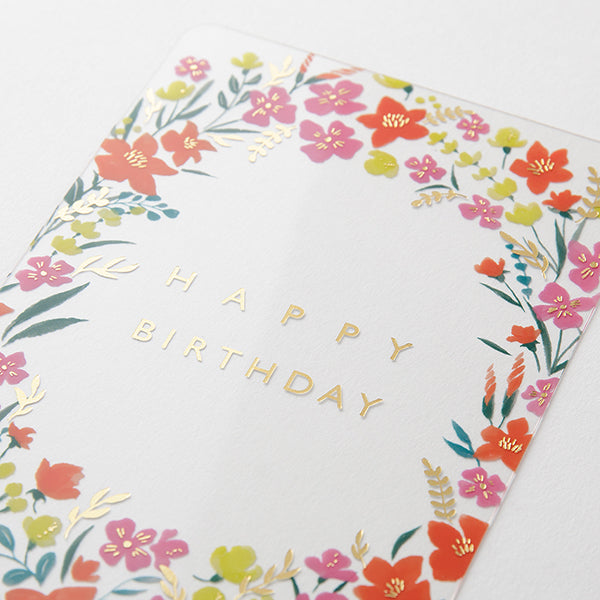 MIDORI Transparent Greeting Card // Birthday Flower