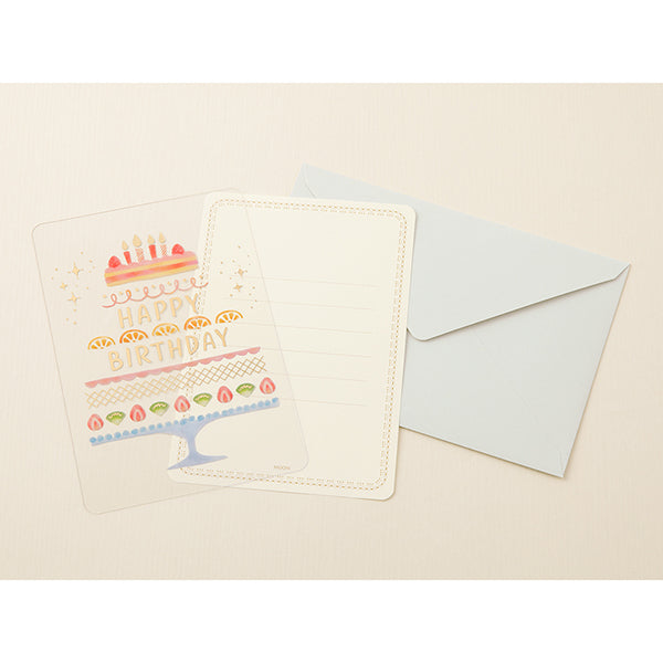MIDORI Transparent Greeting Card // Birthday Cake