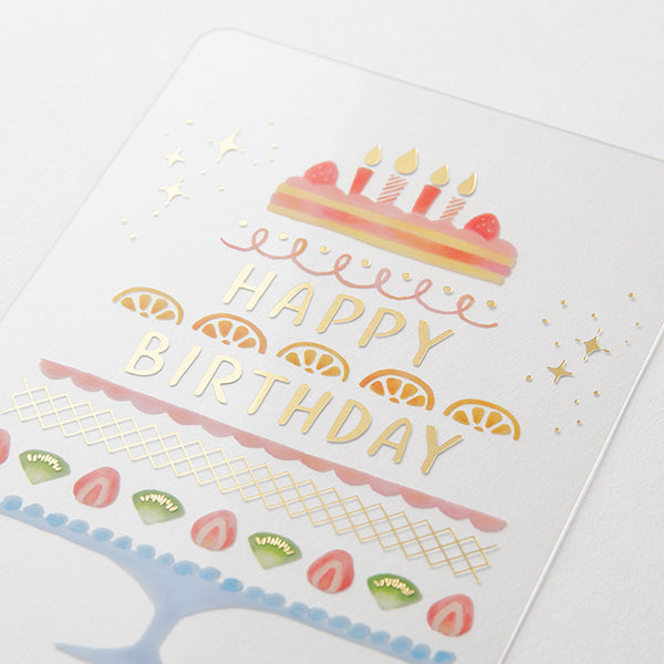 MIDORI Transparent Greeting Card // Birthday Cake